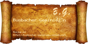 Busbacher Geminián névjegykártya